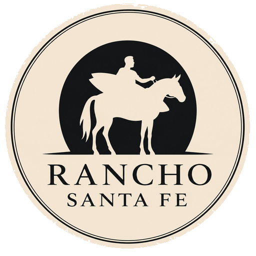 Rancho Santa Fe seal - a surfer on horseback inside a circular mark
